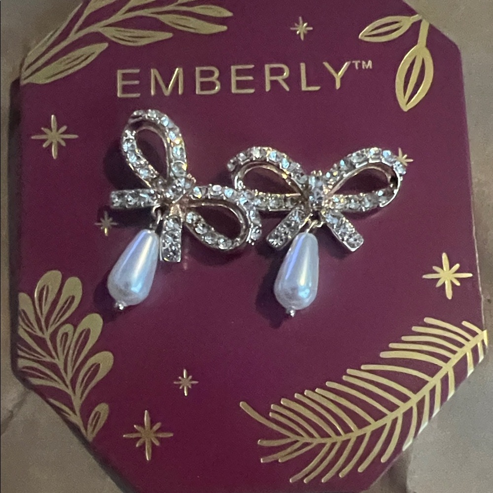 Emberly Gold and Silver Crystal Bow Earrings